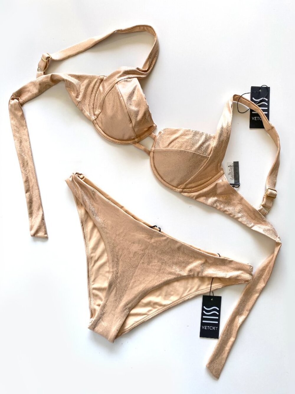 NWT Vetchy Margarita Bikini Gold Set Size L - Picture 2 of 7